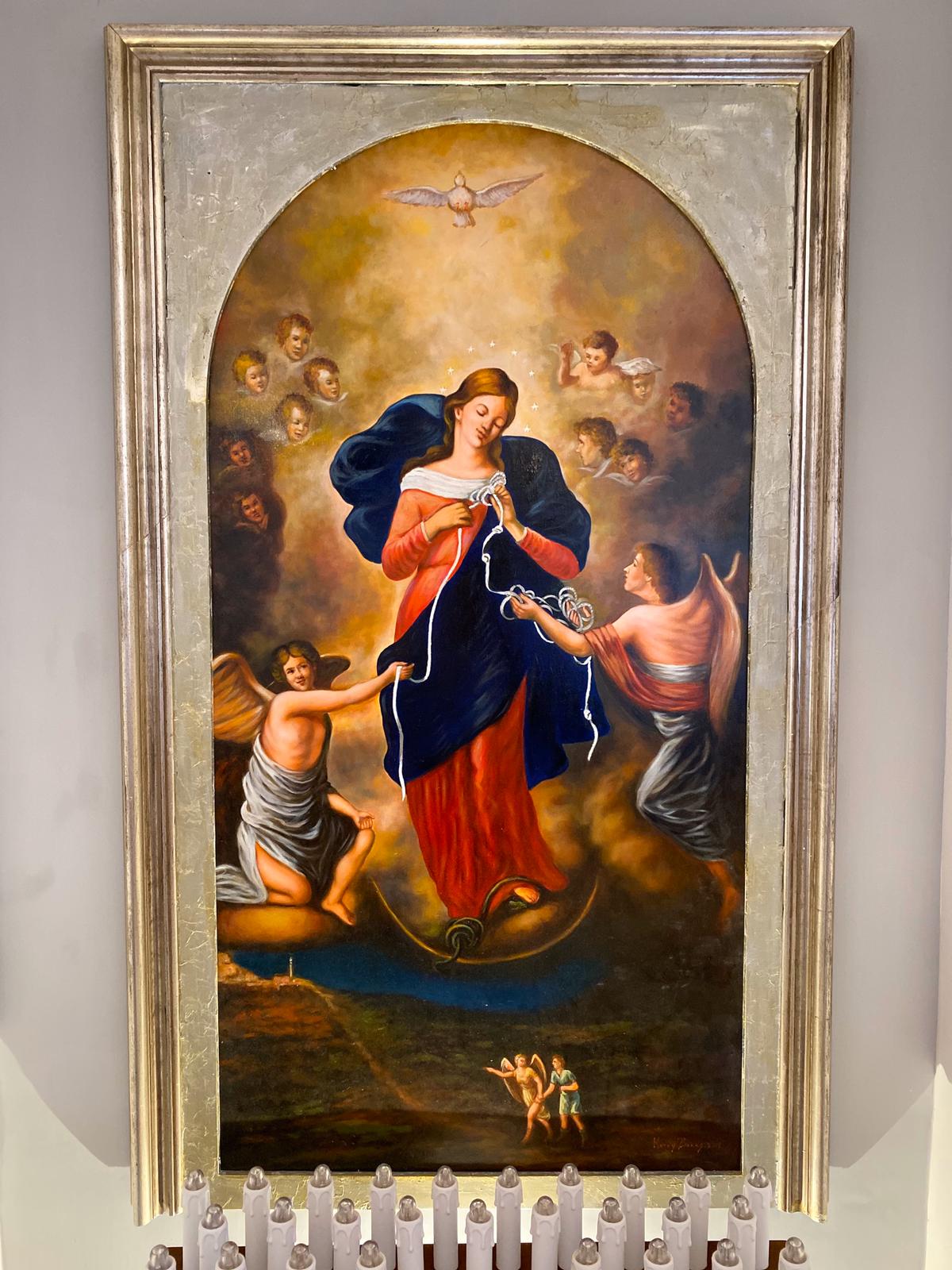 Madonna che scioglie i nodi — dettaglio del dipinto